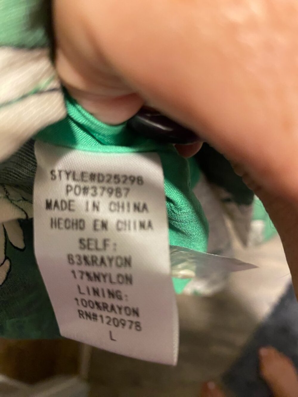 Entro green button up maxi dress, size large, nwt - Picture 9 of 9